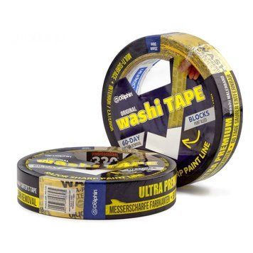 Blue Dolphin WASHI-XF7 Ultra Premium - Професійна малярна стрічка для делікатних поверхонь, 25мм х 50м, жовта 300-1-01 фото