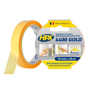 Малярна стрічка HPX 4400 Gold 19мм x 25м жовтий FP1925 фото