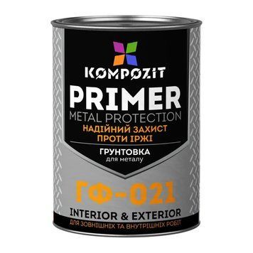 Алкідна грунтівка ГФ-021 Kompozit, 0,9кг. Світло сіра 000144 фото