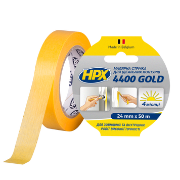 Малярна стрічка HPX 4400 Gold 24мм x 50м жовтий FP2550 фото