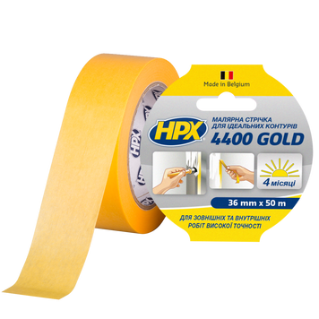 Малярна стрічка HPX 4400 Gold 36мм x 50м жовтий FP3850 фото