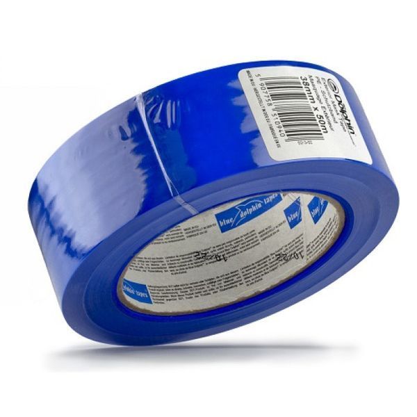 Blue Dolphin "TARP & STUCCO" Малярська стрічка для зовнішніх робіт, блакитна, 38мм х 50м 02-3-02-EN BDN фото