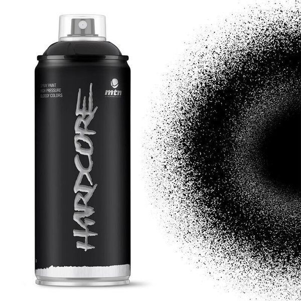 Аерозольна фарба глянцева MTN Hardcore Satin Black, EX014H0903, 400 мл 622829 фото