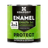 Емаль антикорозійна 3 в 1 PROTECT шовковисто-матова Kompozit Білий RAL 9016 0,75 кг 000590 фото