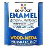 Алкидная эмаль по металлу и дереву Kompozit белая 0,25 кг 000379 фото