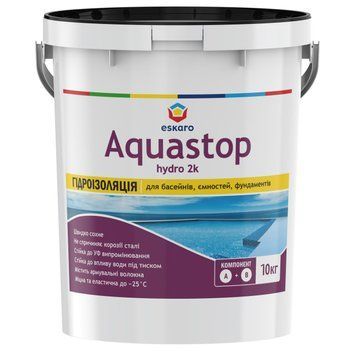 Eskaro Aquastop Hydro 2K - Двухкомпонентная эластичная гидроизоляция 10 кг Е0000000667 фото