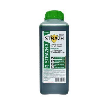 STRAZH-3 &mdash; Антисептик-антижук для дерева (концентрат 1:9) 1 л зелений strazh-3-konz-green-01 фото