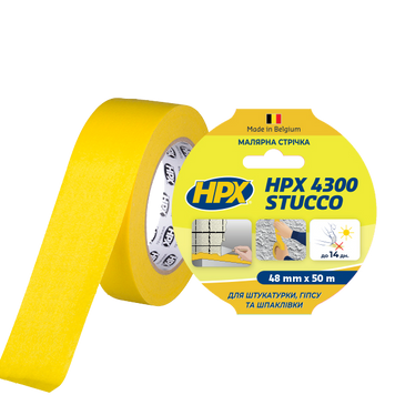 Малярная лента HPX 4300 Stucco 48мм х 50м желтый MY4850 фото