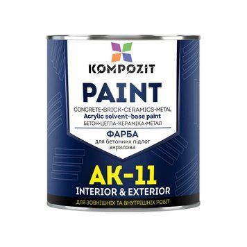 Kompozit AK-11 фарба для бетонних підлог, 1кг, Біла 001023 фото