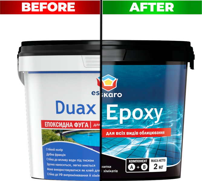 Eskaro Duax Epoxy - епоксидна затирка (фуга) №210 (білий) 2 кг 00000044009 фото