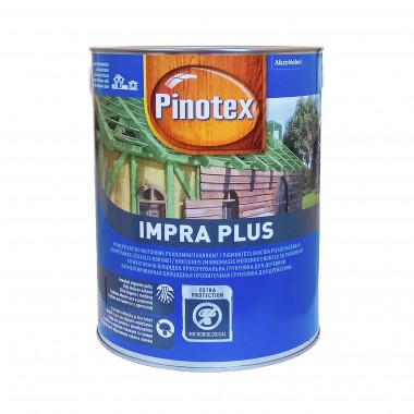 Pinotex Impra Plus пропитка для скрытых деревянных конструкций, зеленая, 5 л