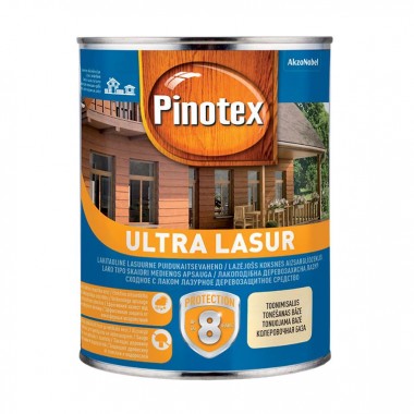Pinotex Ultra Lasur высокоустойчивое средство для защиты древесины с УФ-фильтром 1л