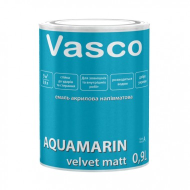 Vasco AQUAMARIN velvet matt акрилова емаль універсальна 0,9л