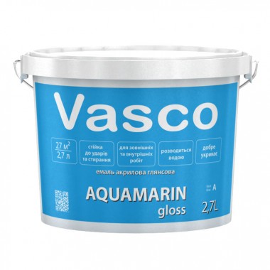 Vasco AQUAMARIN gloss акрилова емаль універсальна глянсова 2,7л