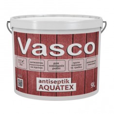 Vasco antiseptik AQUATEX для дерева зовні 9л (прозорий, білий, в кольорі)