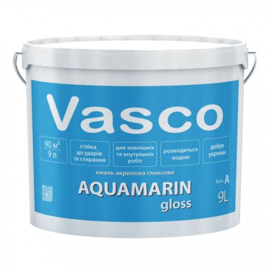 Vasco AQUAMARIN gloss акрилова емаль універсальна глянсова 9л